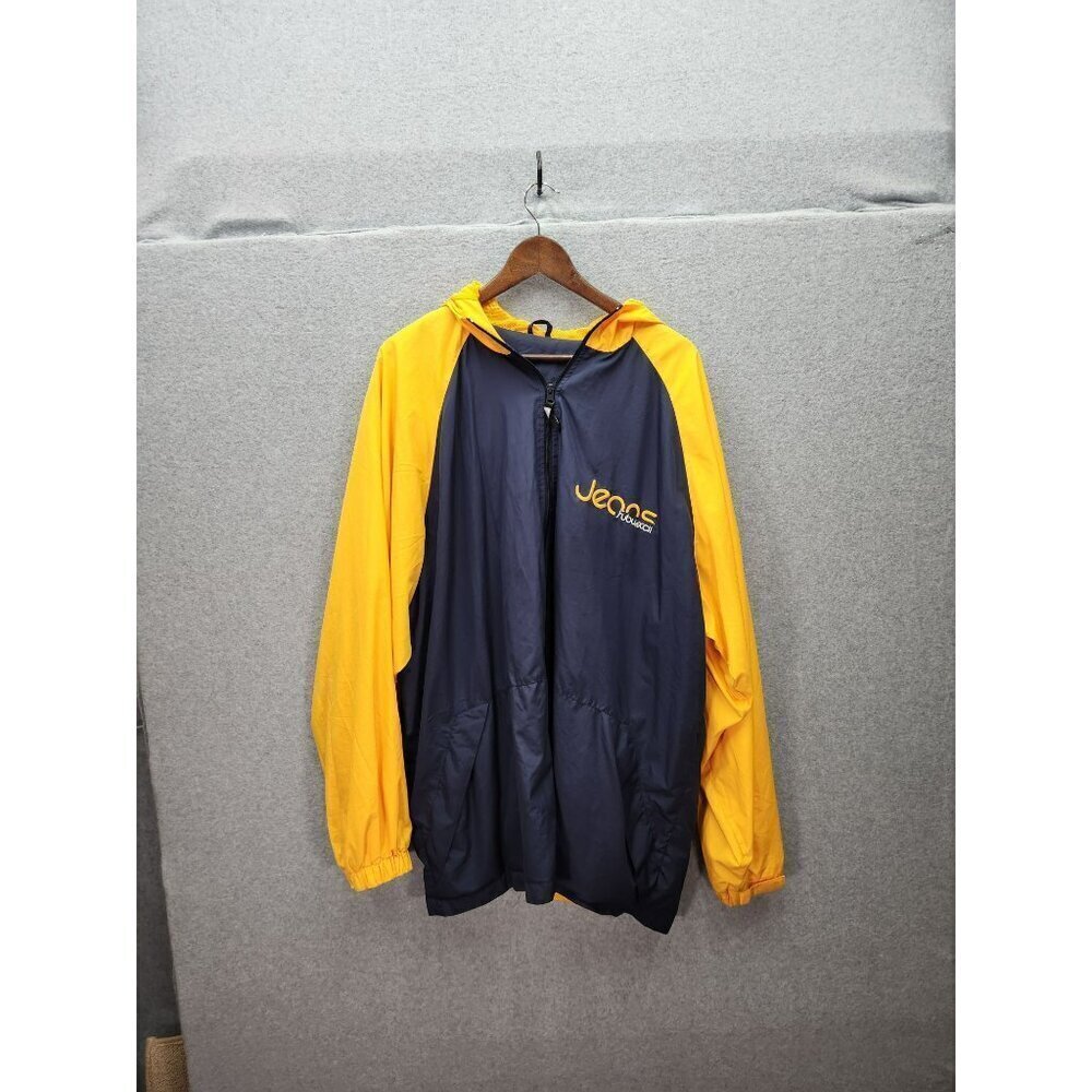FUBU The Collection XXL Mens Hooded Windbreaker Jacket Blue & Yellow